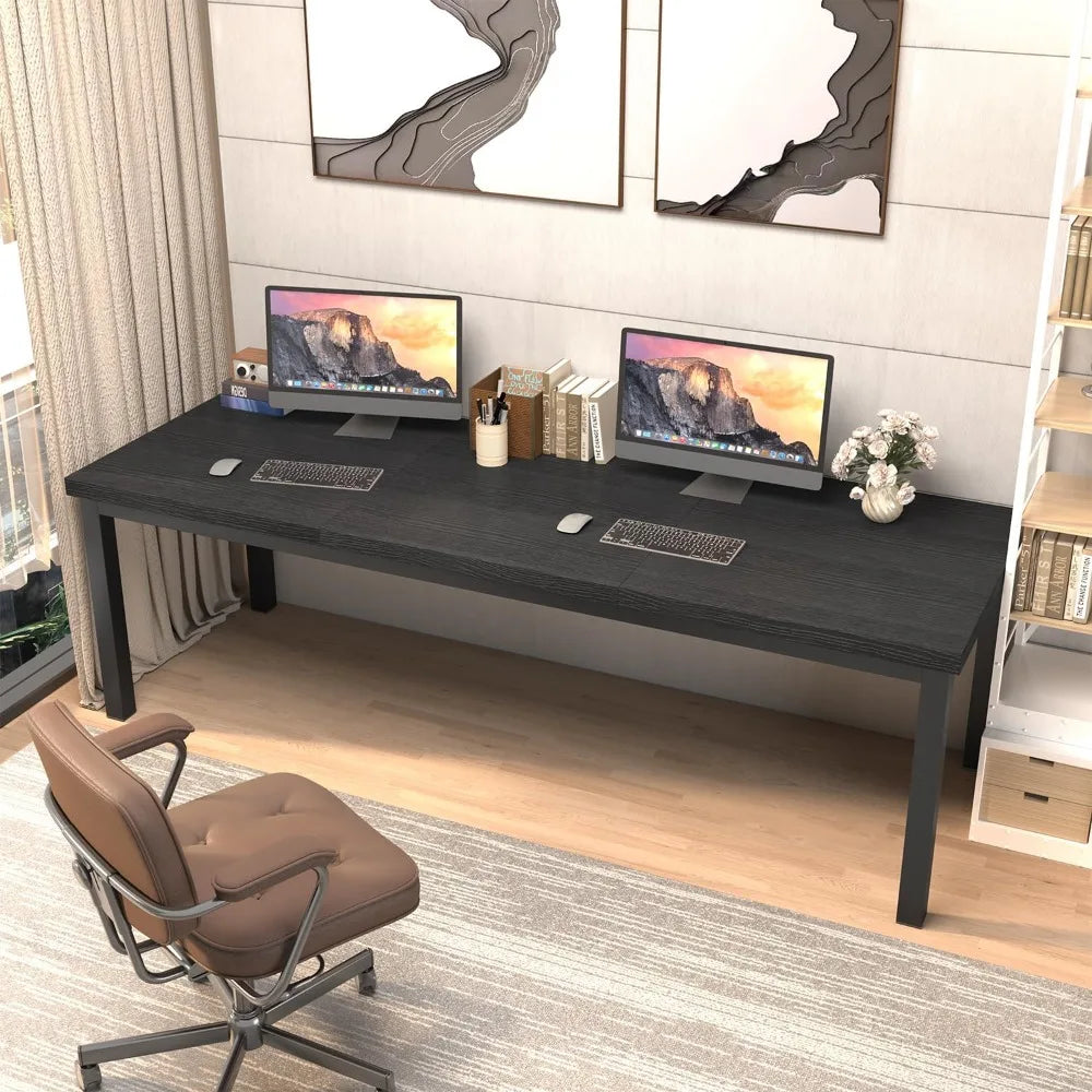 78.7 Inch Large Computer Desk Long Gaming Table Modern Two Person Desk Large Executive Office Desk Double Desks at Home
