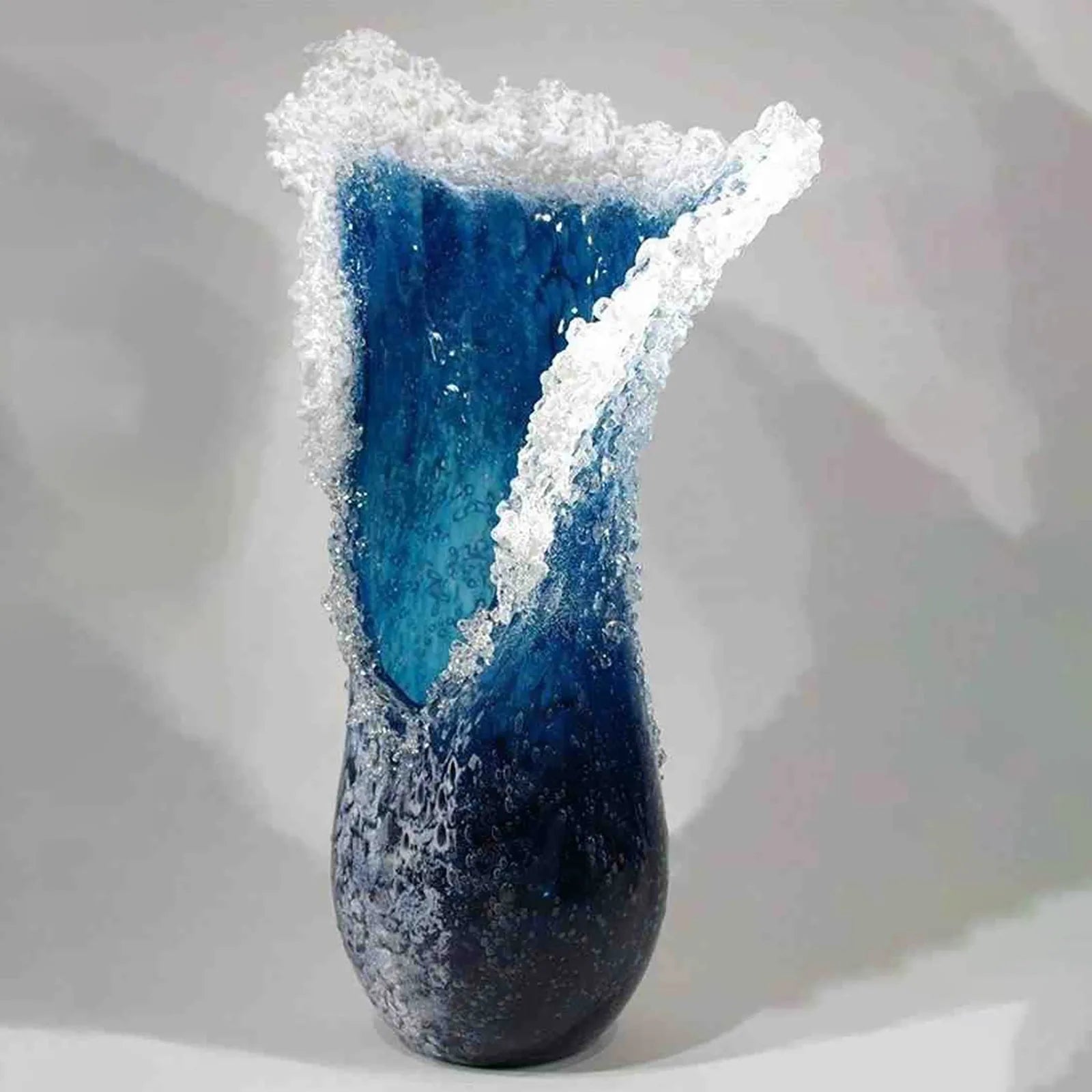 Sea Wave Vase Wavy Vase Resin Blue Wavy Vase For Office Living Room Decorations Coffee Shop Decor - As shown / United