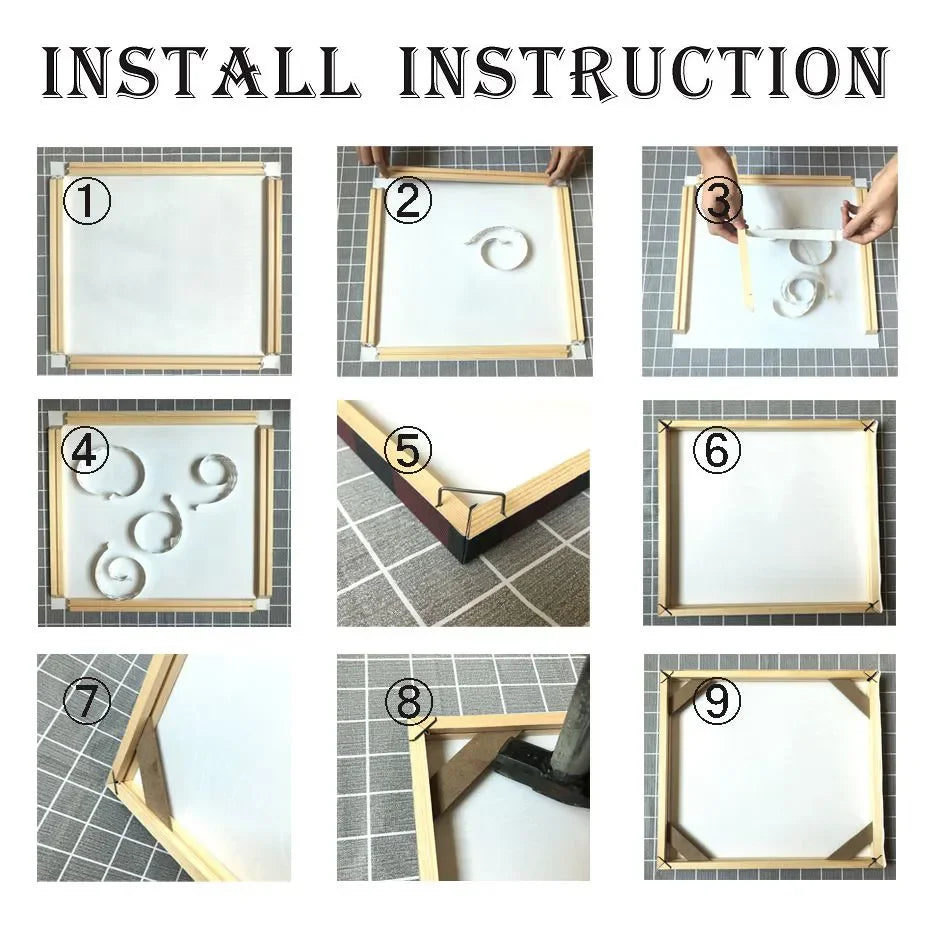 55x85cm Wooden Frame For 60x90cm Canvas Print Diamond Painting DIY Frame Kit Pictures and Poster Wall Frame Home Office