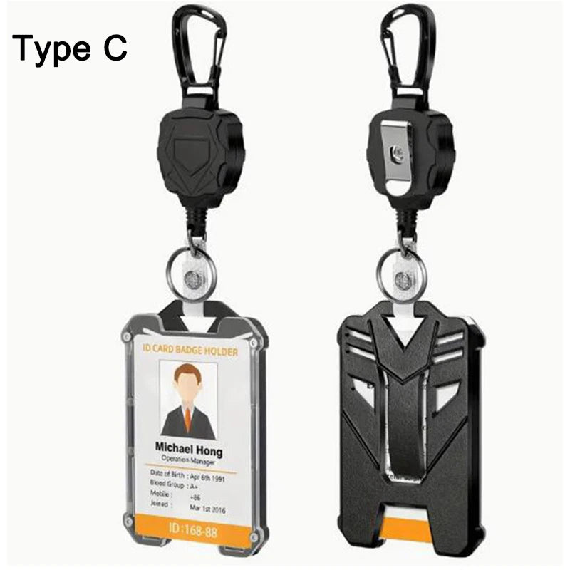 ID Card Holder Bus Card Cover Case Badge Reel Clip Badge Clip Heavy Duty Badge Clip Retractable Badge Holder ID Badge