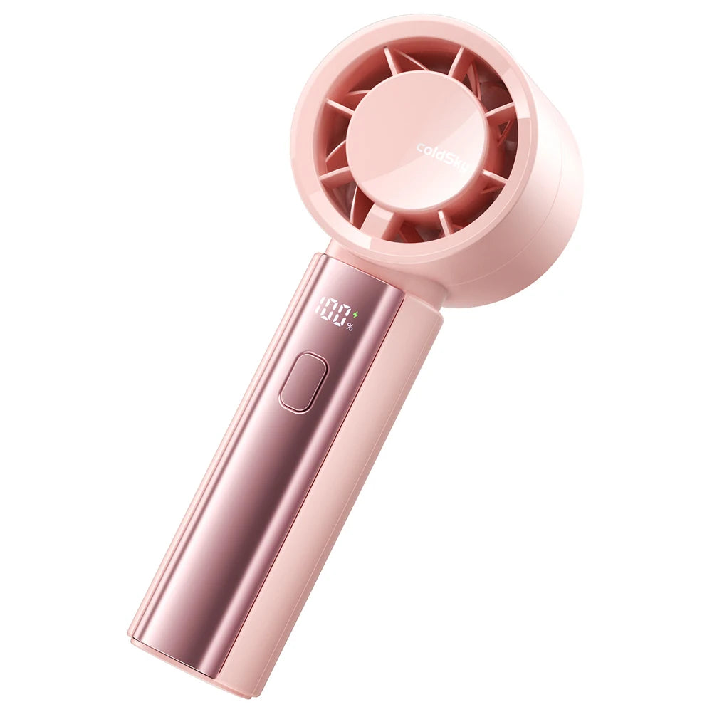 coldSky Portable Handheld Fan 3000mAh Battery Operated Cooling Fan 5 Speed Adjustable Small Desktop Fan With Digital