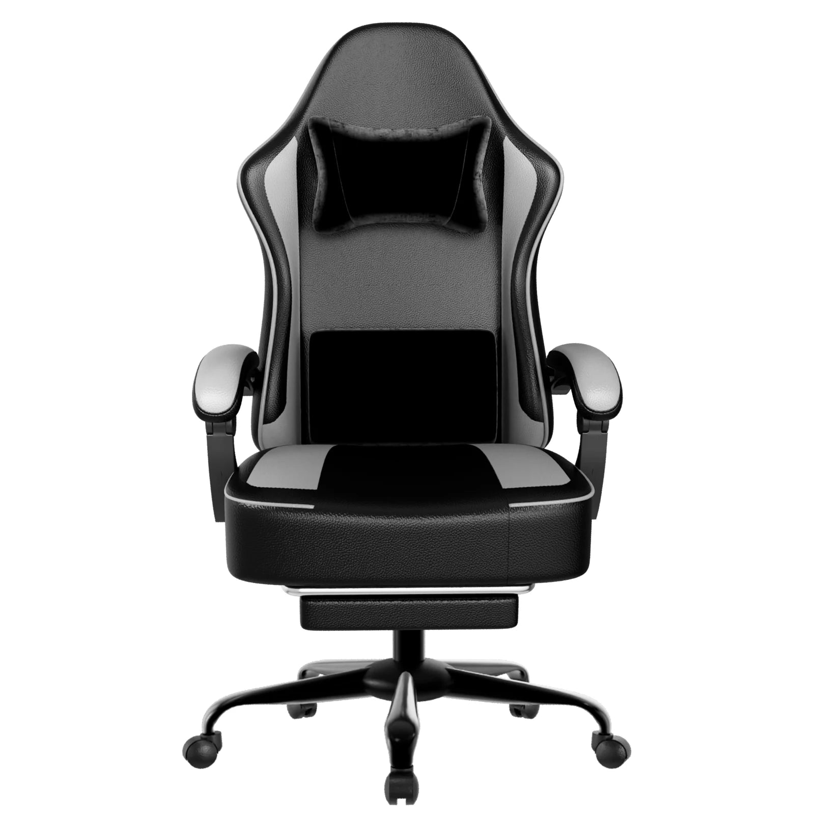 Gaming Chair with Pocket Spring Cushion and Footrest Ergonomic Computer Chair for Adults Breathable PU Leather Game