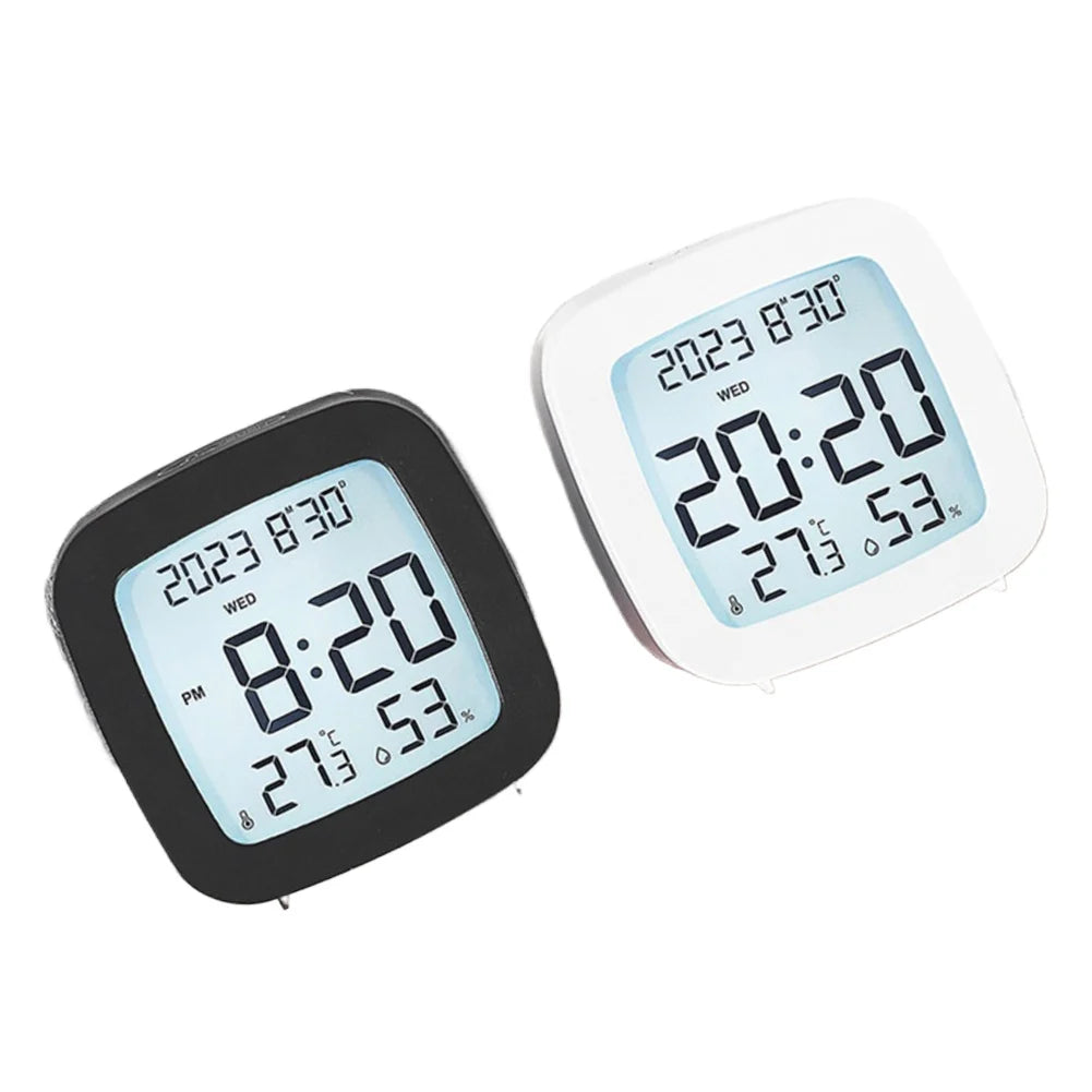 Led Alarm Clock With Backlight Battery Operated LCD Display Temperature Humidity Monitor For Home Use Office School