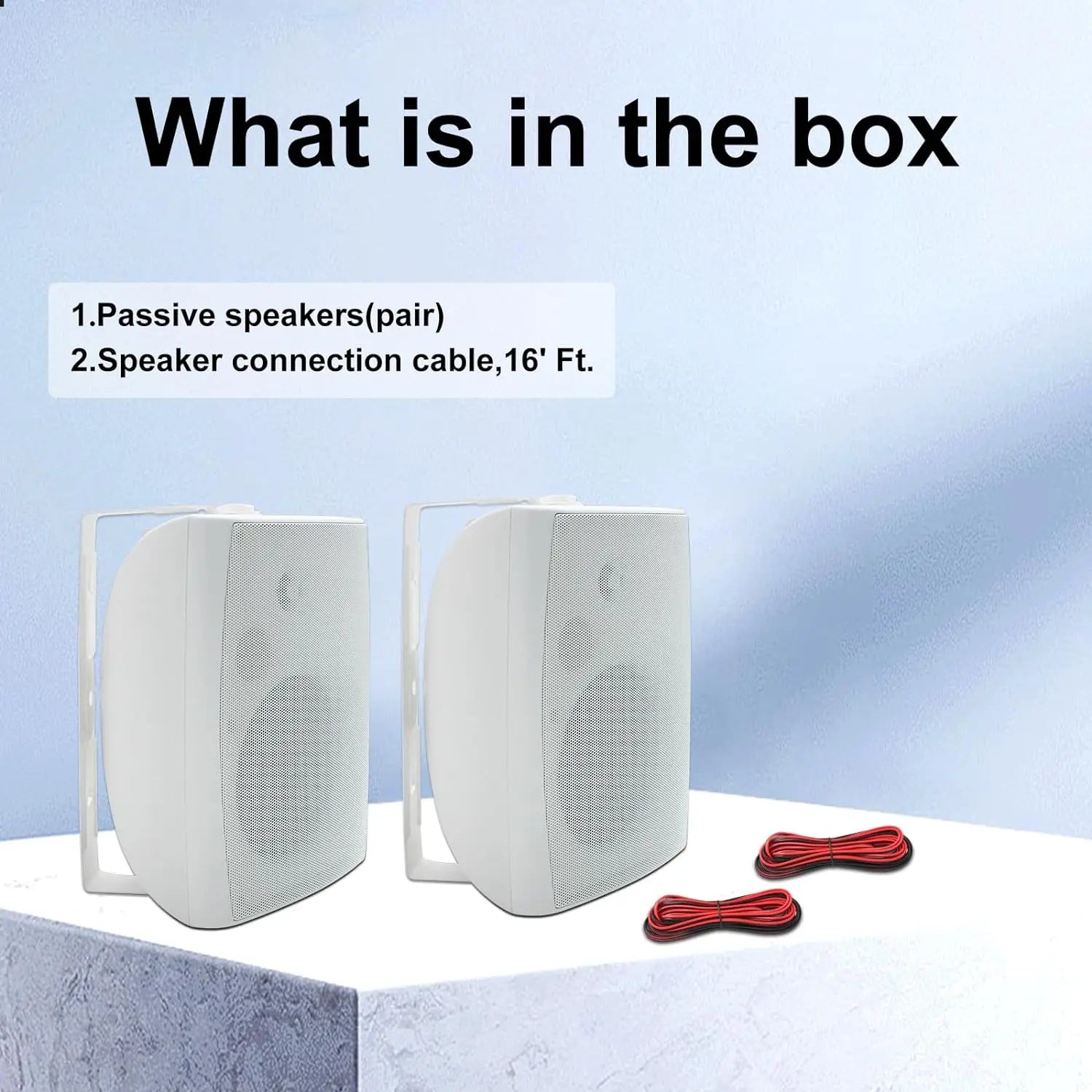 Herdio 2PCS 6.5‘’ 400W Outdoor Passive Speakers Wired Waterproof With Powerful Bass Wall Mount Speakers For Patio