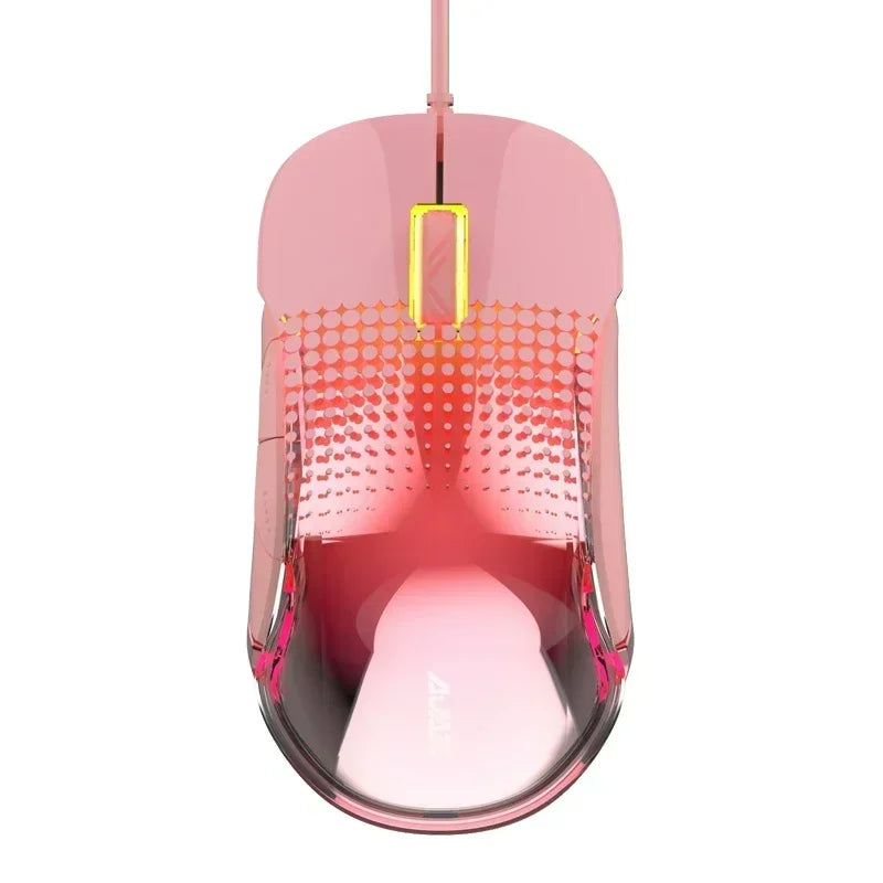 AJAZZ AJ358 RGB Transparent Mouse Transparent back panel RGB Customizable lighting effects PMW3325 chip Ergonomic