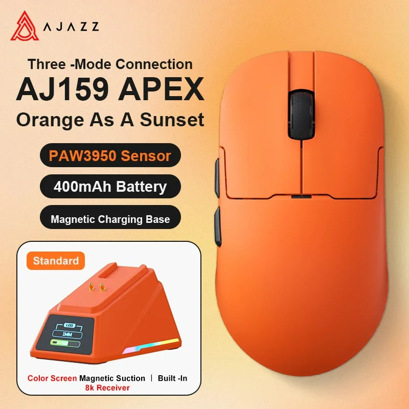 AJAZZ AJ159 APEX/AJ159PRO Wireless Gamer Mouse with RGB Magnetic Charging Base Lightweight AJ159P Gaming Mouse for PC