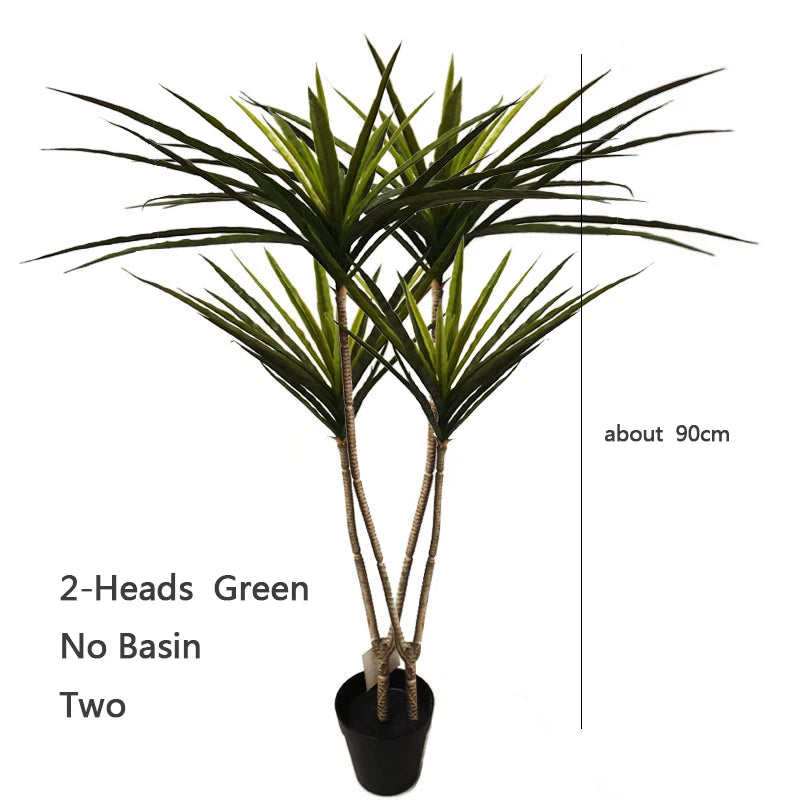 New 90-120cm Artificial Dracaena Plants Fake Plastic Palm Leaves Cycas Plant For Home Indoor Garden Decor Fake Tropical