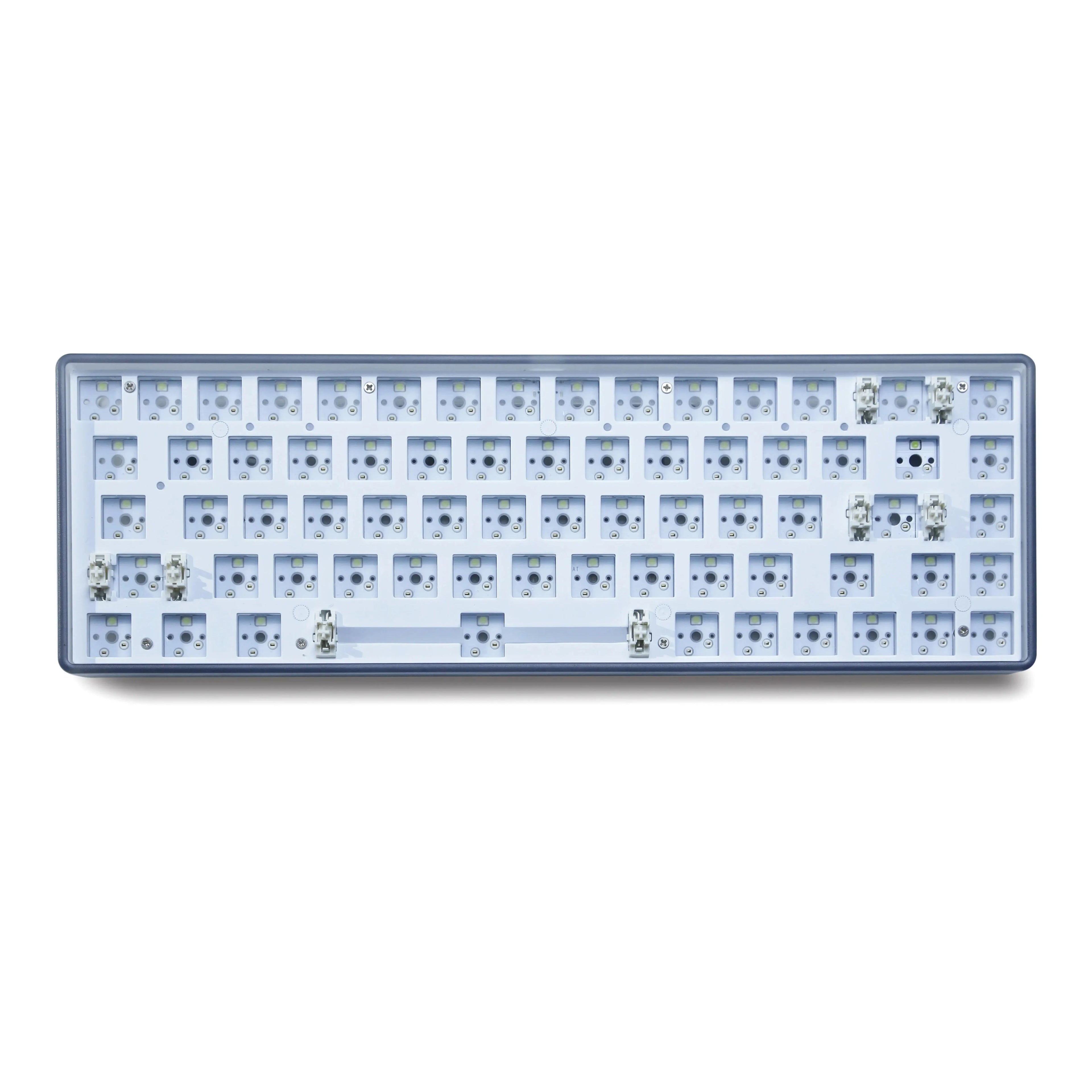 Novice 68key 3-mode Hot Swap White Light Mechanical Keyboard Kit 2.4Ghz Wireless Bluetooth Compatible 3/5 Pins Switch
