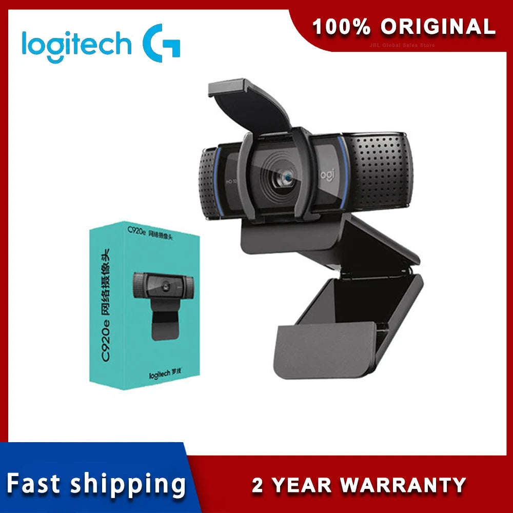logitech-c920e-hd-pro-webcam-widescreen-video-chat-recording-usb-smart-1080p-web-camera-for-computer-c920-upgrade-version-cmos
