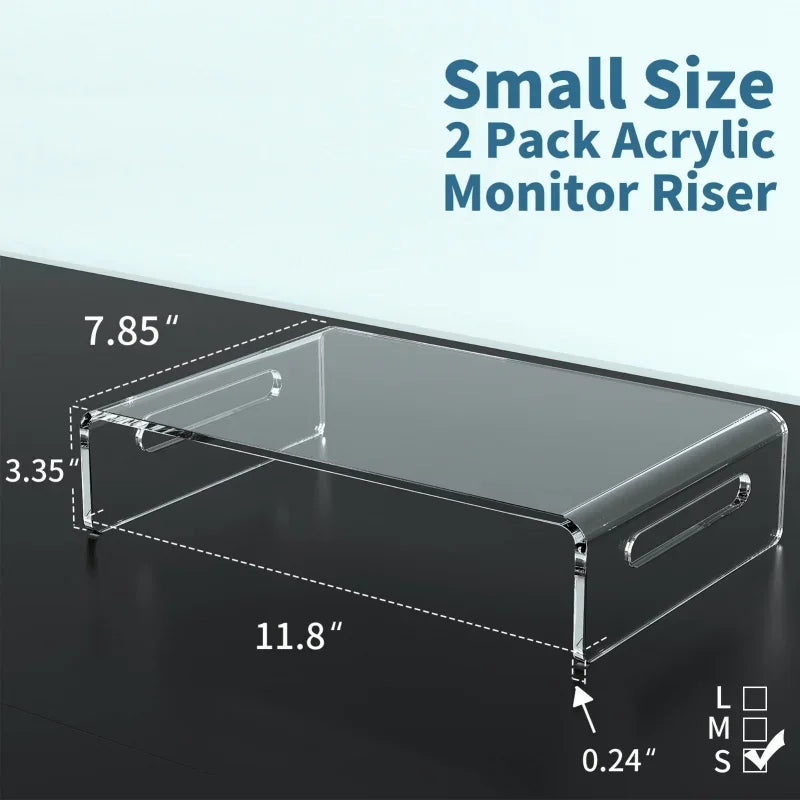 Monitor Stand Riser Acrylic Laptop Stand Clear Desktop Computer Riser Table Storage Stand Desk Organizer for Storing Pc