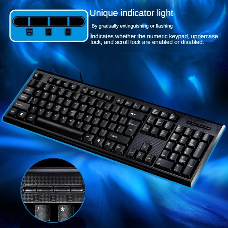Q9 Single Keyboard USB Square Mouth Business Office Home PS2 Round Hole Wired Desktop Computer - USB - Desktop
