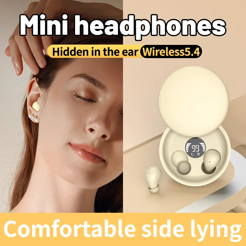 SK26 Bluetooth 5.4 Wireless Earphones Small Earbuds Sleeping Sport Invisible Headphones Bass Sound Quality Headset