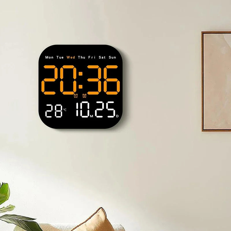 Digital Wall Clock LED Alarm Clock Large Display With Timing Function Remote Control Clock for Living Room Office