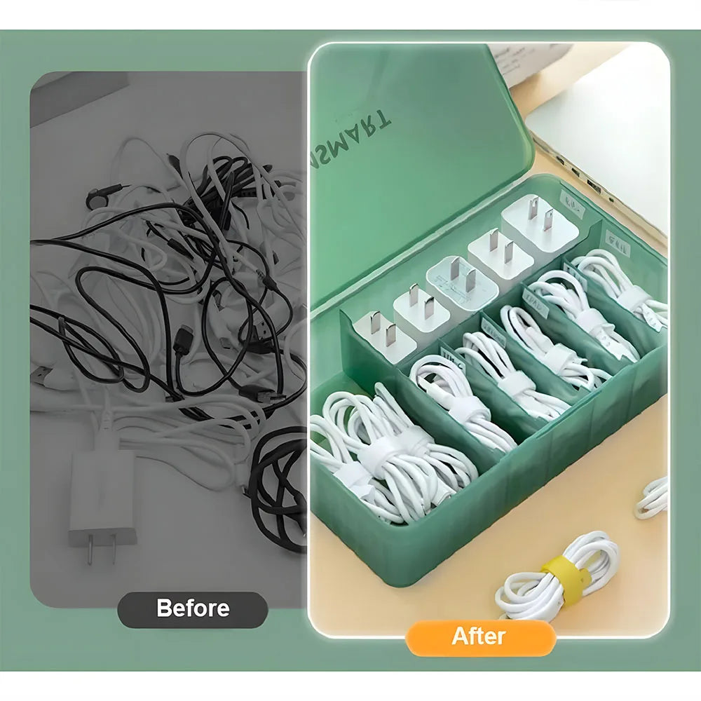 Charger Cord Data Cable Storage Box Data Line Storage Desktop Cable Collect Case Dustproof Power Boxes Wire Cable