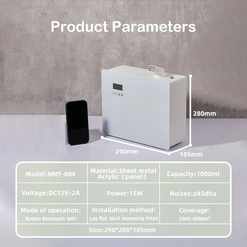 4000m³ WIFI Bluetooth Home Appliance Aroma Diffuser Smell Distributor 1000ML Capacity Oil Diffuser Fragrance Air