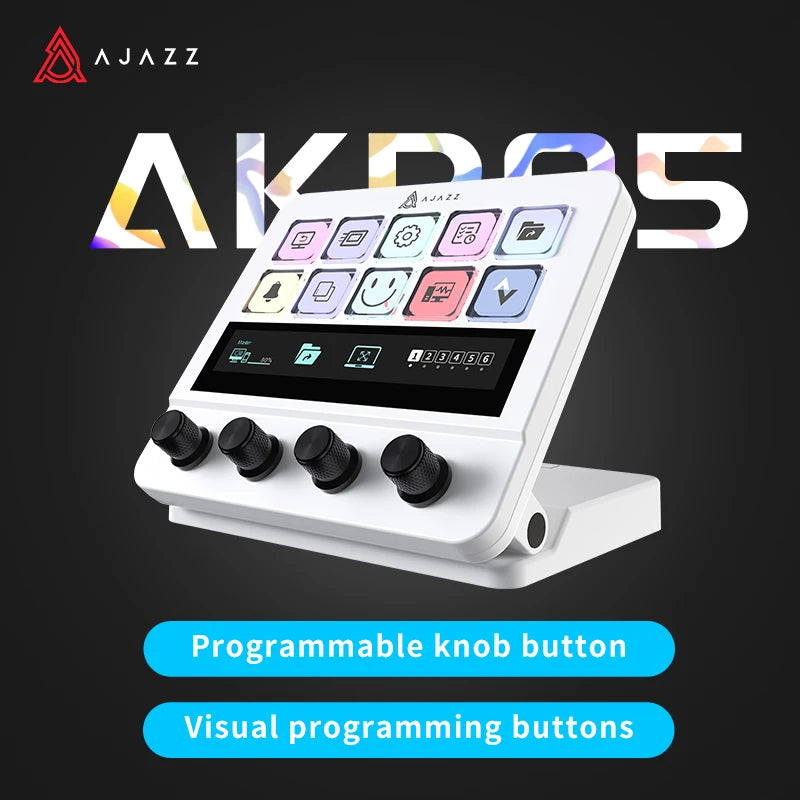 AJAZZakp05 desktop helper console panel controller stock trading live tuning programmable shortcut key - white / United