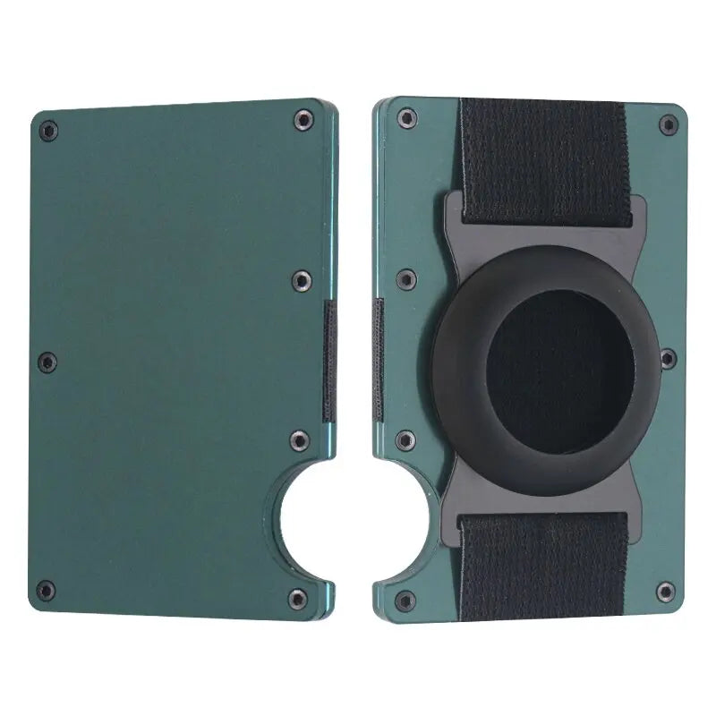 Men Metal Wallet AirTag Holder Aluminum Credit Card Holder Wallet RFID Blocking Slim Wallet for Minimalist Carteira