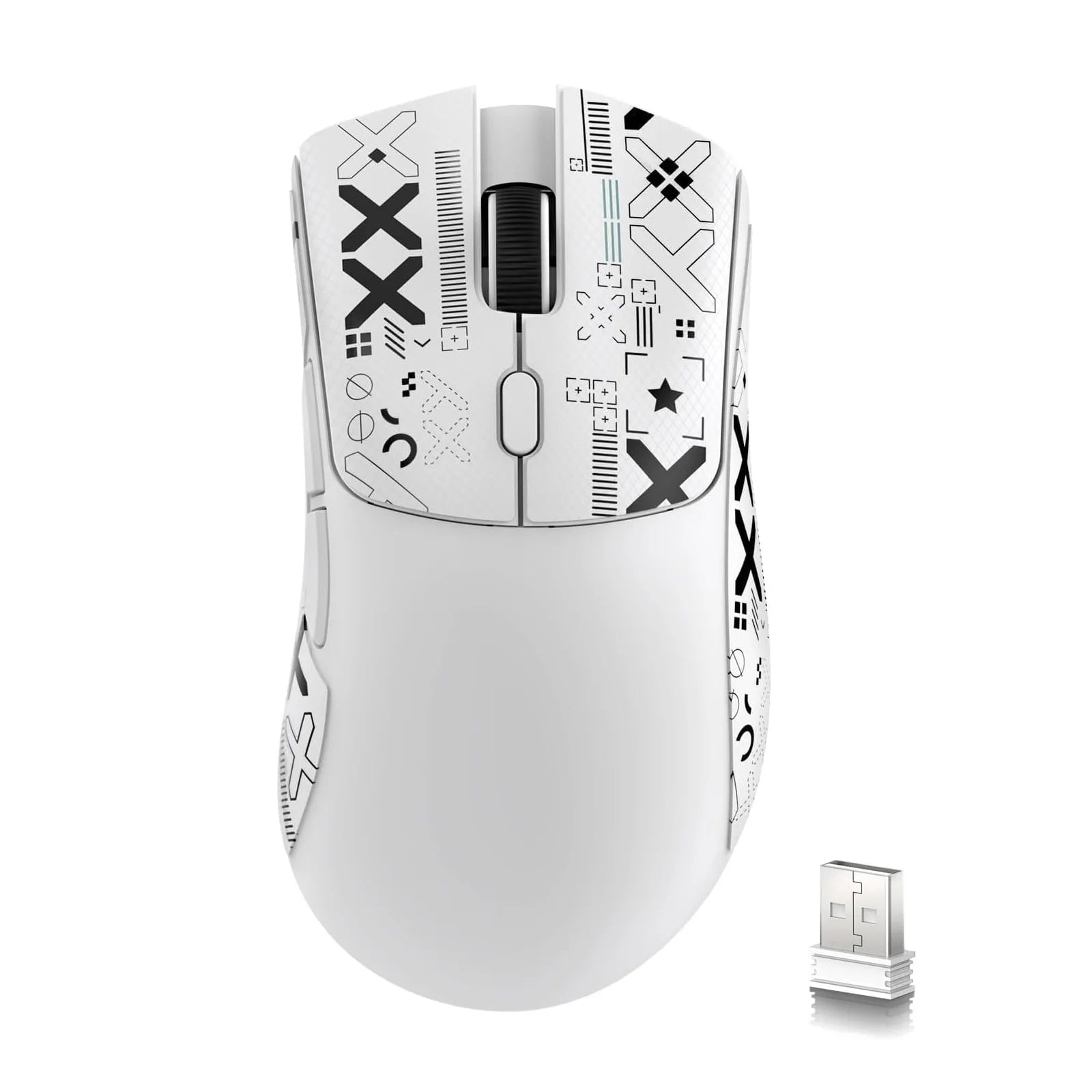 R1 Wireless Gaming Mouse,Tri-Mode Connection (2.4G/Wired/BT5.2),55g Lightweight Design,18K DPI Optical Sensor,HUYU 20