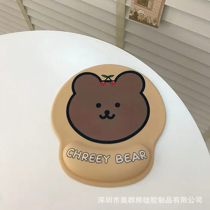 Cartoon Bear Couple Silicone Mouse Pad Thickened Wrist Protection Soft Hand Rest Anti-factory Store Office Mouse Mat