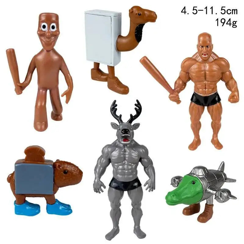 Italian Brainrot AI Animals Tung Tung Tung Sahur Figure Tralalelo Tralala Figurine Doll Toy Desk Decoration Model