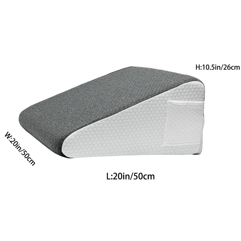 Bed Wedge Pillow for Sleeping Soft Memory Foam Top Triangle Pillow Wedge Body Positioners for Leg Elevation Snoring