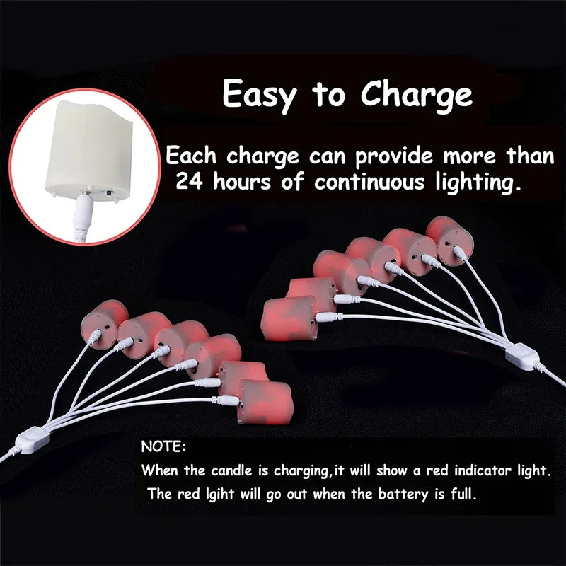 Led Candles Timer Remote Rechargeable LED Light Flameless For Wedding Room Garden Holiday Lighting Home Decor Tea