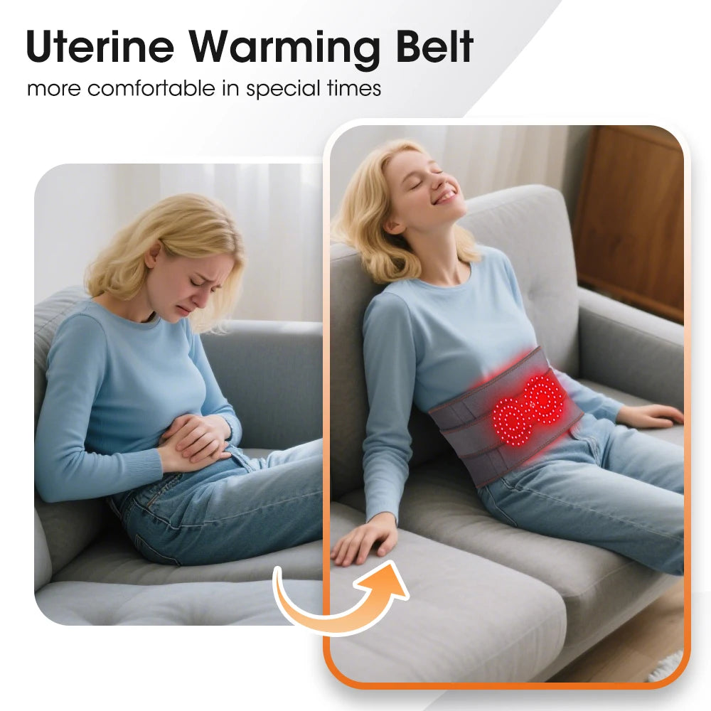 New Upgrade Electric Heating Massaging Waist Belt Relieve Fatigue Relax Muscle Red Light Hot Compress Vibration Massage