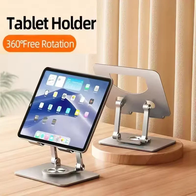 360° Rotatable Tablet Stand Adjustable Foldable Desktop Stand Holder Compatible For 4.7-12 Inch Ipad Pro/Air/Min Laptop