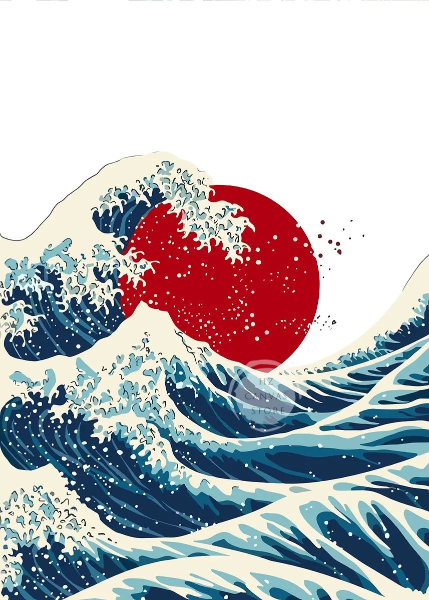 The Great Wave Off Kanagawa Poster Japanese Ukiyo-e Art Print Minimalist Vintage Wall Decor for Zen Office Home Decor