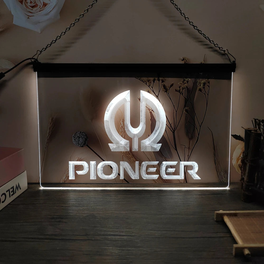 Pioneer Vu LED Neon Sign-3D Carving Wall Art for Home,Room,Bedroom,Office,Farmhouse Decor - White / UK-30x20cm