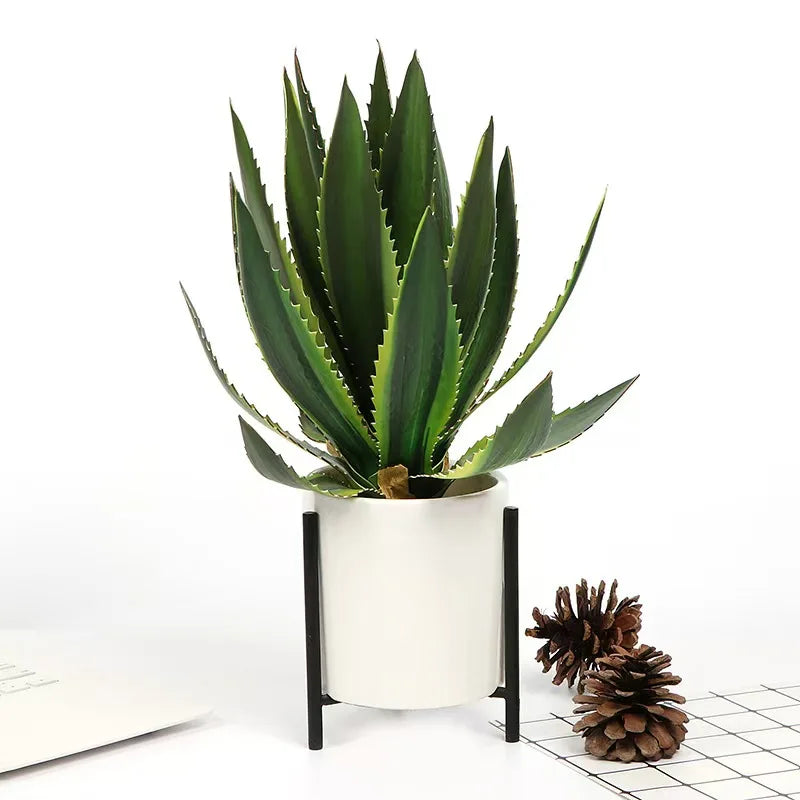 Artificial Aloe Vera Fake Succulents Simulated Agave Green Tropical Leaves Garden Balcony Office Christmas Party Home