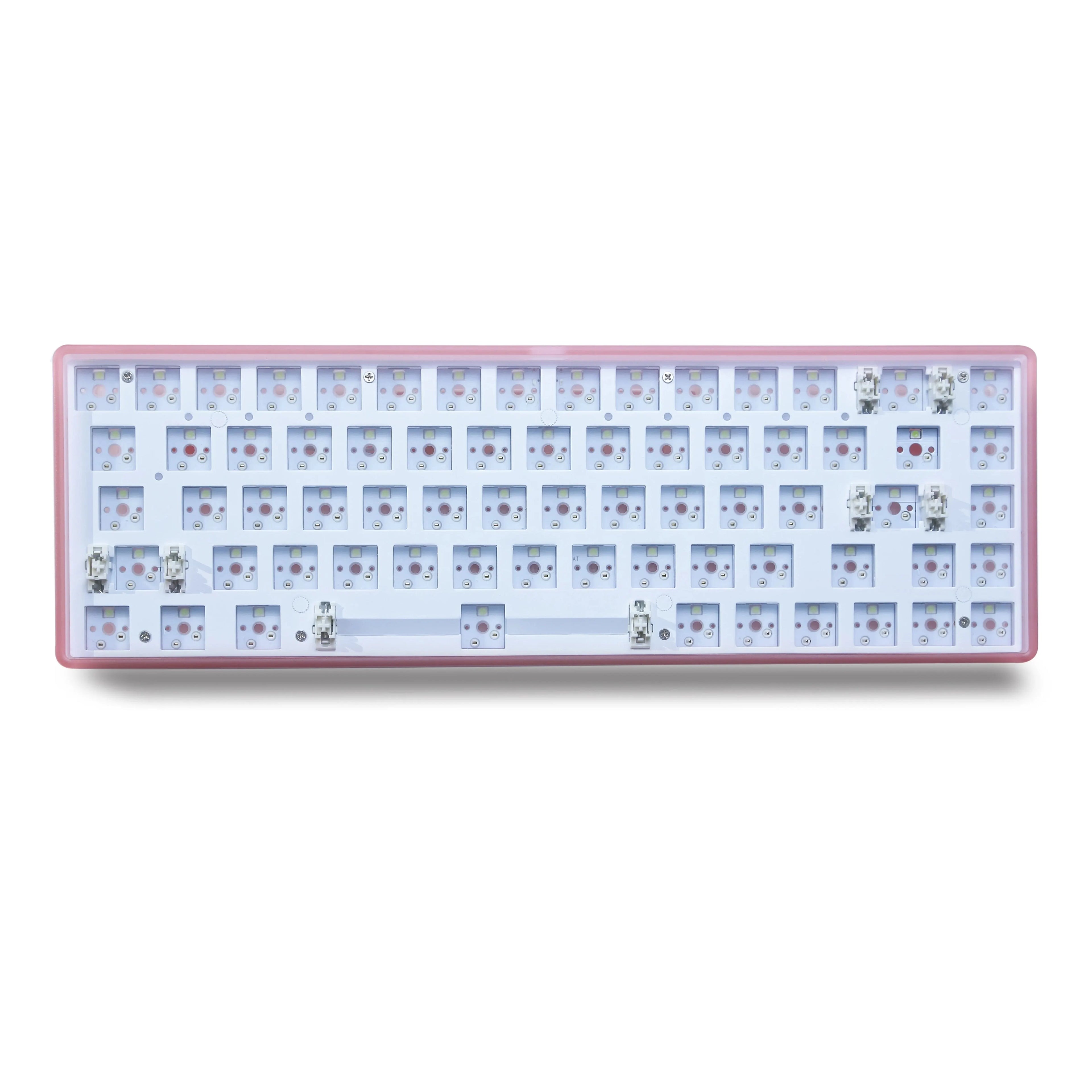 Novice 68key 3-mode Hot Swap White Light Mechanical Keyboard Kit 2.4Ghz Wireless Bluetooth Compatible 3/5 Pins Switch