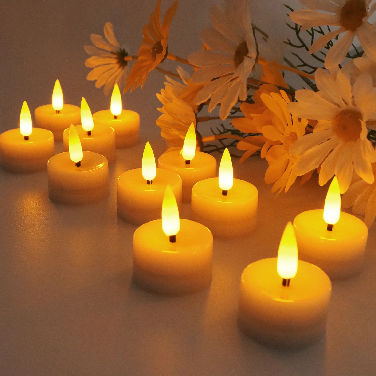 6/12pcs LED Candles Flashing Candles Light Battery Powered Flickering Tea Light Flameless Candles Birthday Wedding