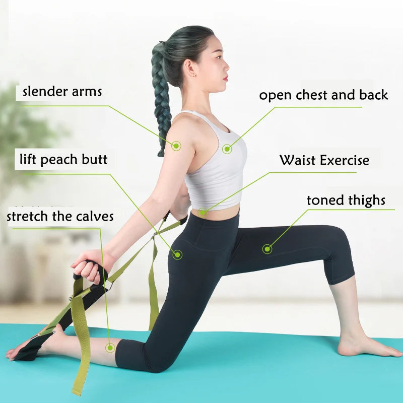 Adjustable Yoga Straps Belt Stretcher Legs Ballet DanceTraining Band Toned Tights Arms Stretch Muscles Relax Split Leap