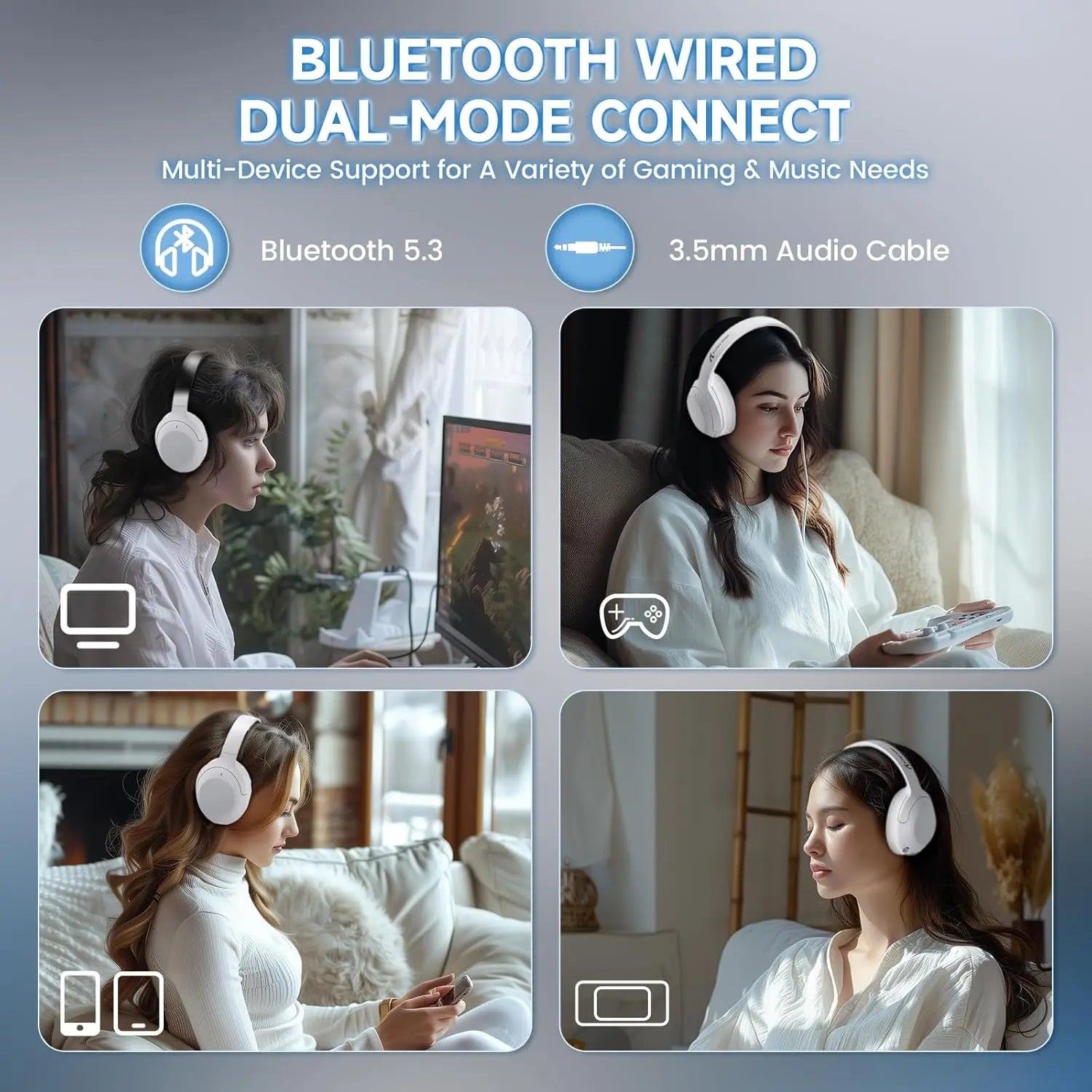 MAMBASNAKE x Attack Shark G300 Bluetooth Headphones Lightweight Gaming Headset