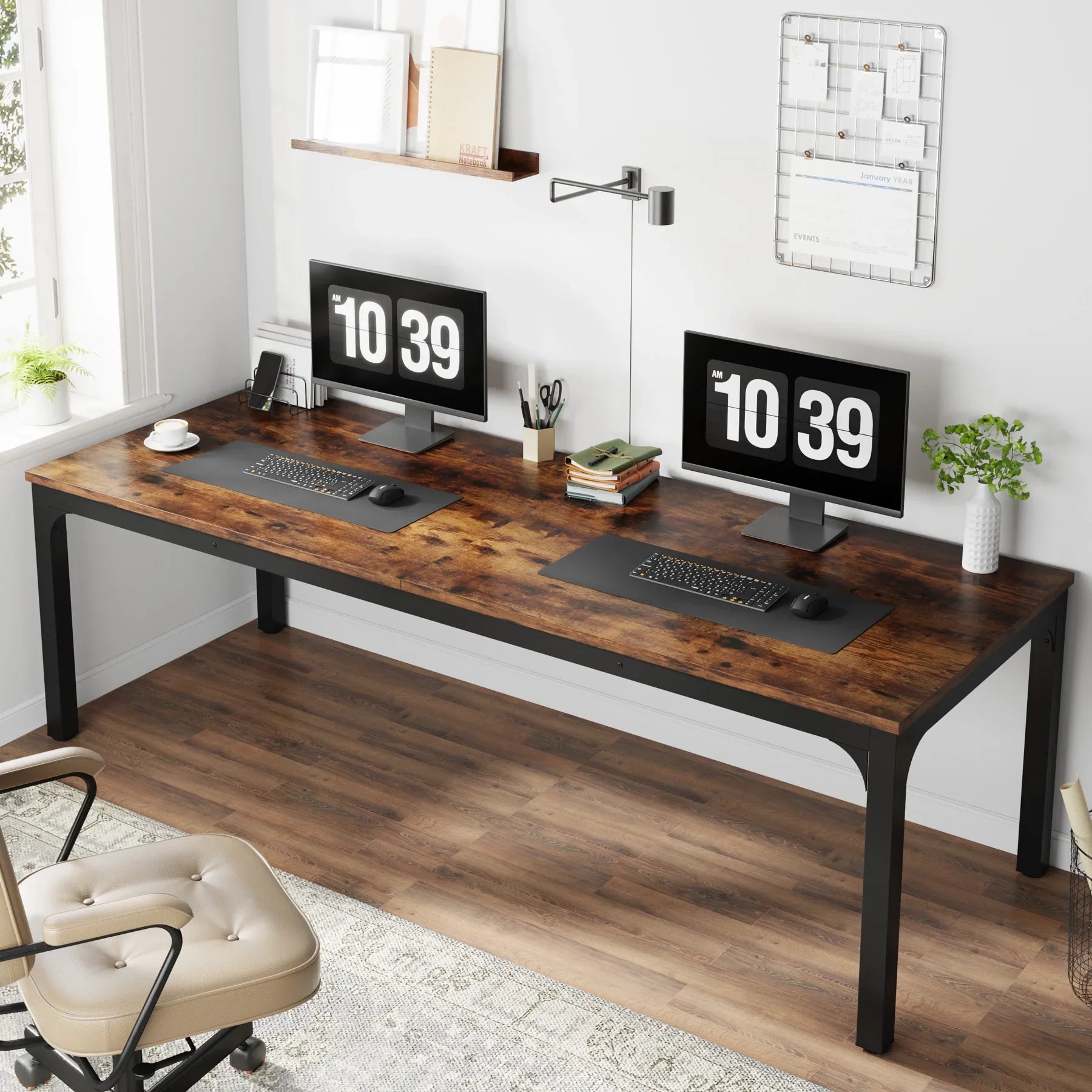 Tribesigns 78.7 Inches Extra Long Computer Desk 2 Person Desk Double Long Desk Workstaion for Home Office