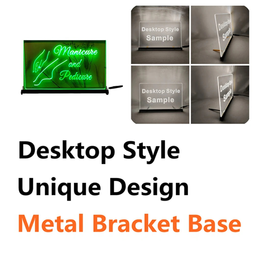 Manicure and Pedicure Art Decor For Salon Girls Room-LED Neon Sign-3D Carving Wall Art