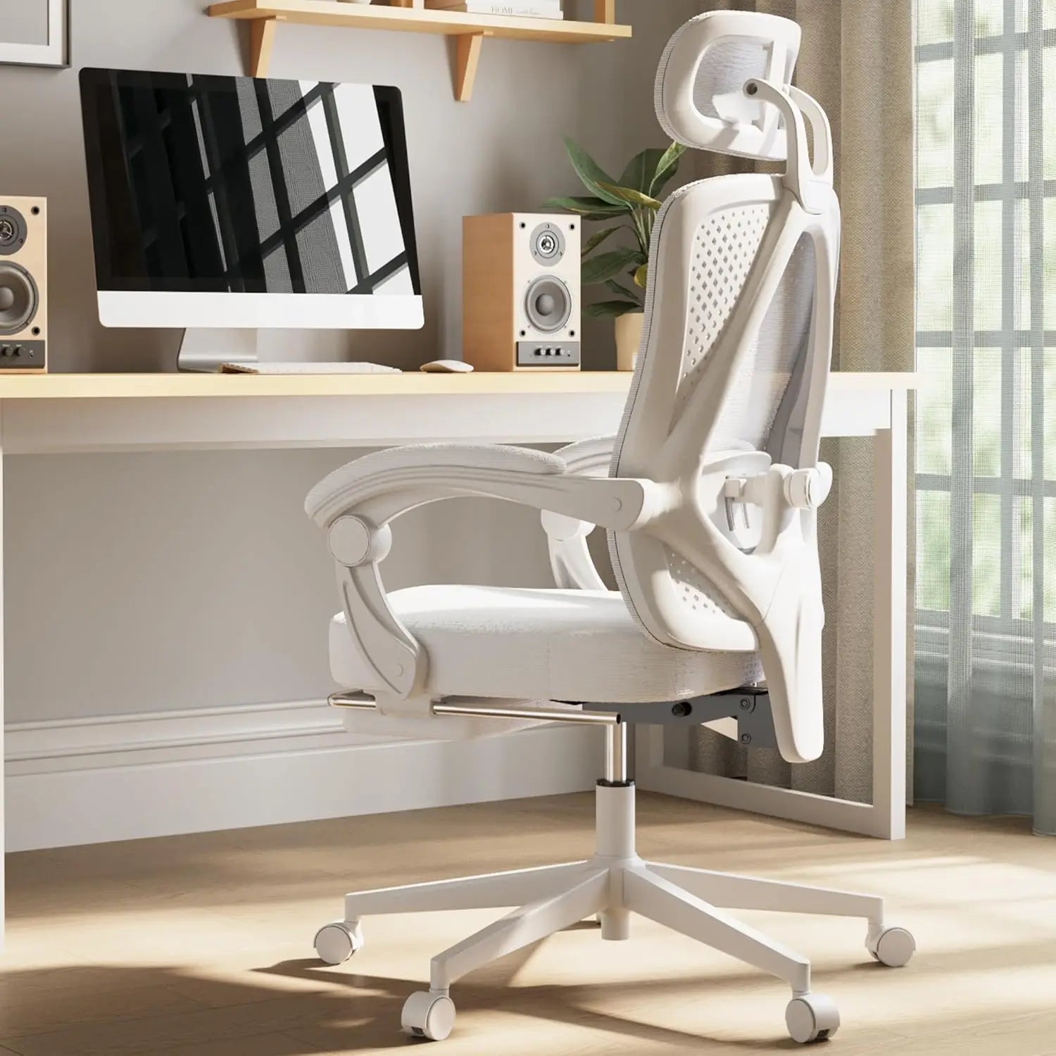Dowinx Ergonomic Office Chair,Mesh Computer Chair with Pocket Spring Desk Chair with Adjustable Lumbar Support