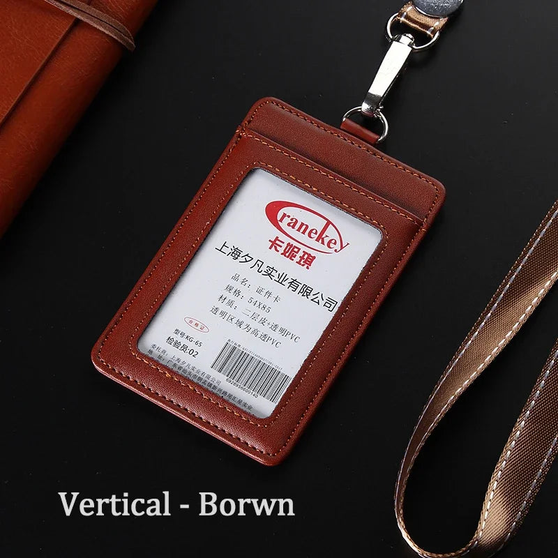 NEW ID Holders Bank Credit Card Holder Unisex Genuine Leather Card Case Business Working Id Badge Name Tag Covers