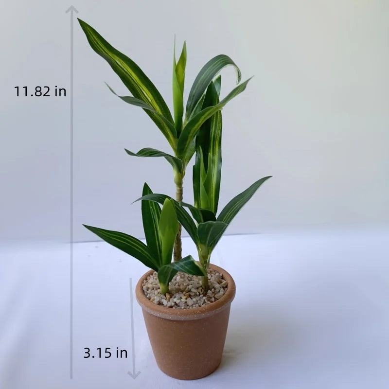 Artificial Lucky Bamboo Plant Green Potted Garden Outdoor Living Room Desktop Aesthetic Space Tropical Rainforest Home