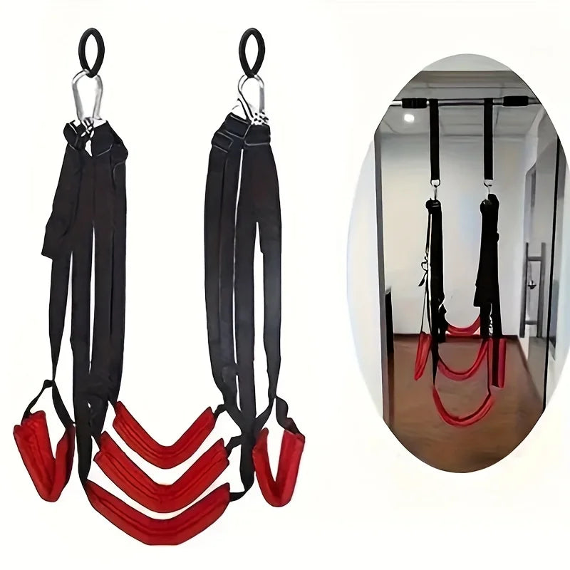 1 Adjustable Yoga Band Multifunctional Fitness Accessories for Enhanced Flexibility and Home Workouts - Red