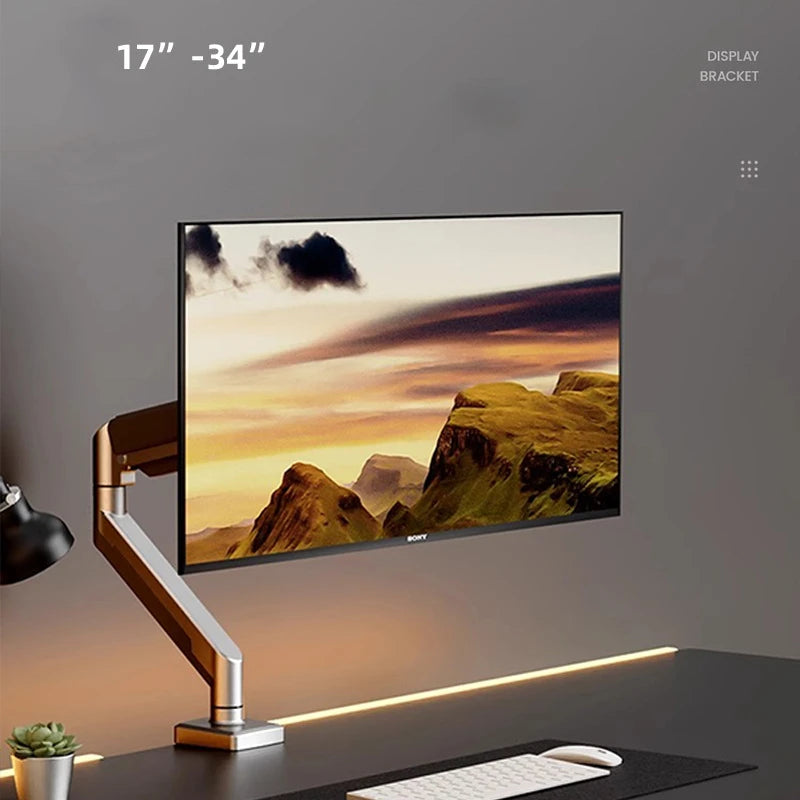 Single Monitor Mount Bracket for 14″–32″ Screens Height Adjustable Monitor Arm with C-Clamp Home Office Monitor Stand