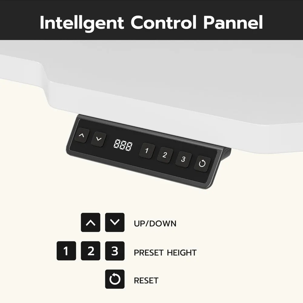 Adjustable Height L-Shaped Electric Desk for Home Office and Gaming: Sit-Stand Corner Desk - United States / White