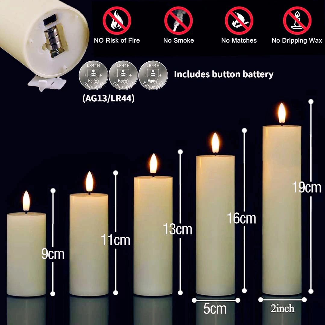 6-120PCS Led Candles Bulk Flickering Flameless Candles Battery Operated Fake Pillar Candle Wedding Birthday Party Decor