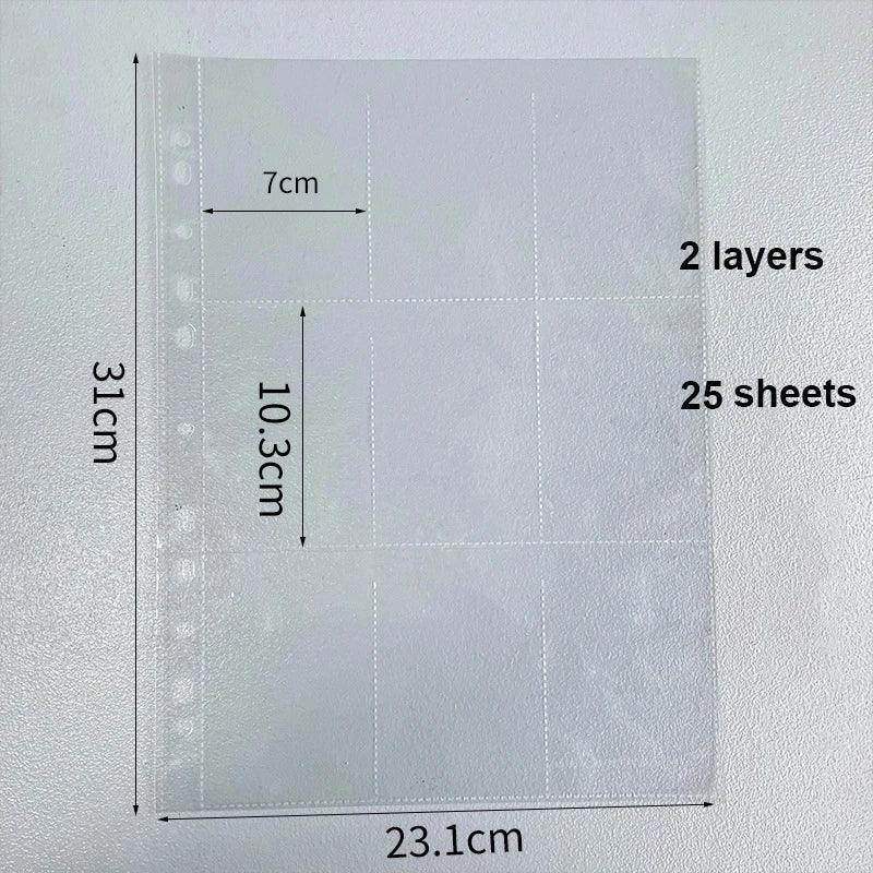 A4 A5 Loose-leaf PP Transparent Inner Leaf File Bag Test Paper Photo Card Storage Book Paper Organizer File Folder Set