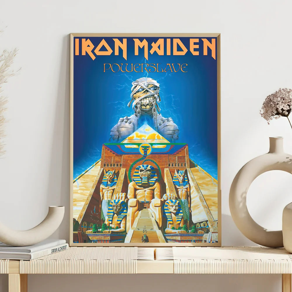 Band I-Iron M-Maiden Poster Self Adhesive Painting Living Room Office Decoration Bedroom Home Wall Sticker Prints - z1