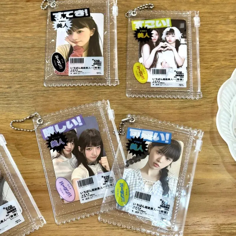 INS Transparent Candy Bag Badge Holder Korean Photocard Holder Display Bag Pendant Idol Photo Card Protective Cover