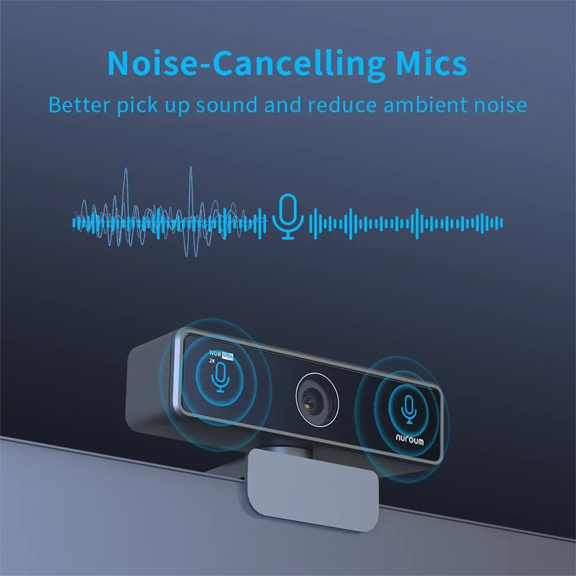 V11 2K Webcam for PC 1080P 60FPS FHD 90° Web Camera with Microphone&Privacy Cover,USB Plug&Play