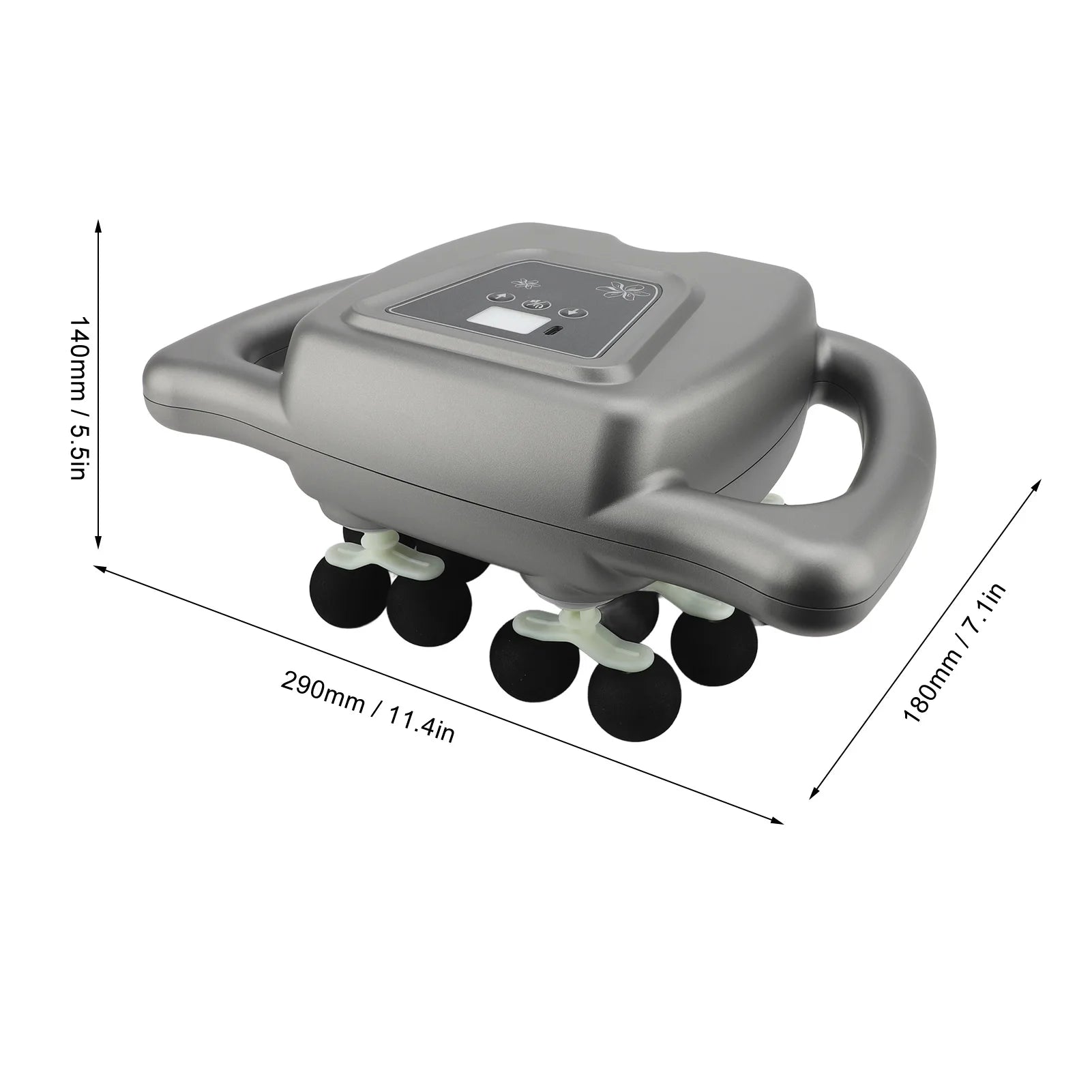 16 Heads Massager 99 Gears Adjustment Rechargeable Massage Device for Back Shoulder Neck Gray - United States