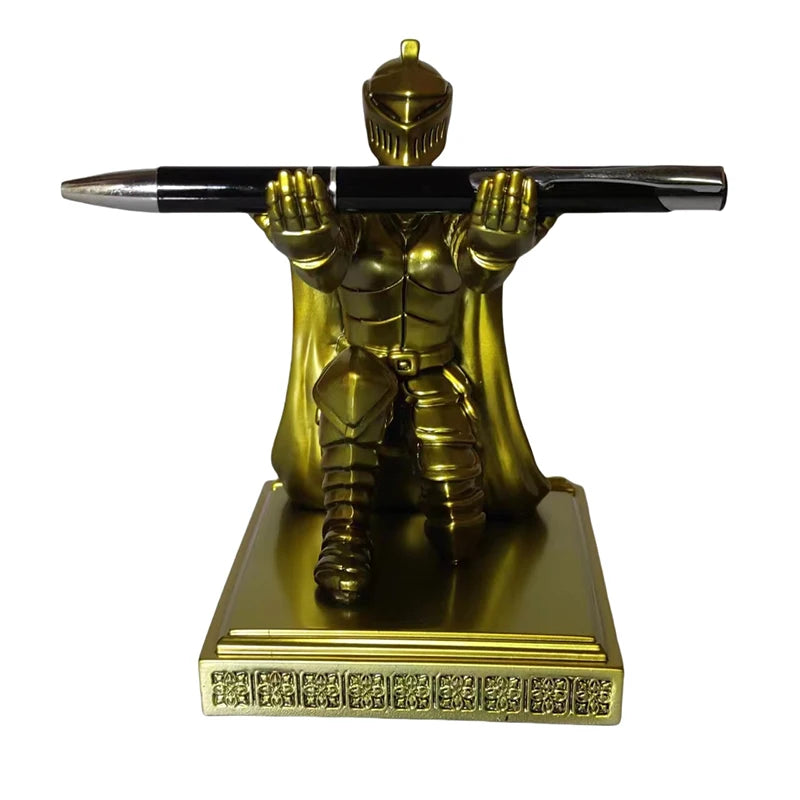 Wearing Armor Pen Holder Ornaments 2025 Bronze Statue Executive Knight With Helmet Home Study Office Decoration